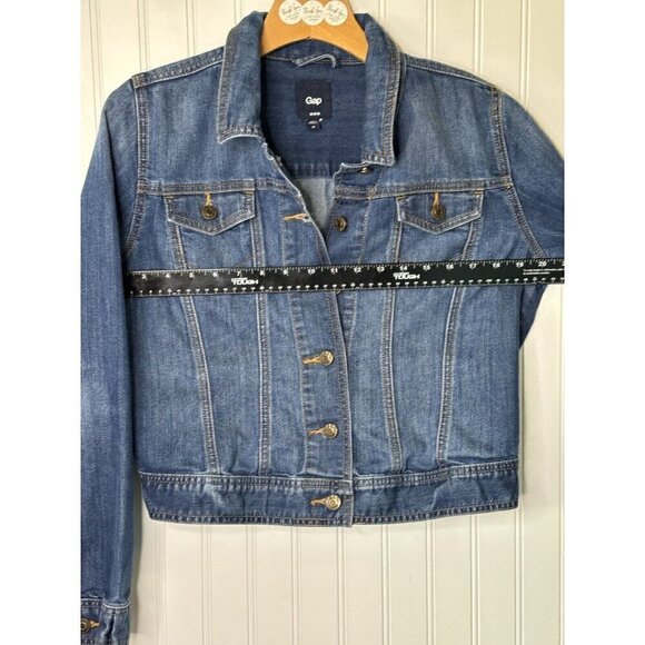 Gap 1969 Truckers Classic Medium Wash Denim Jacket Womens Medium Stretch - Picture 11 of 14